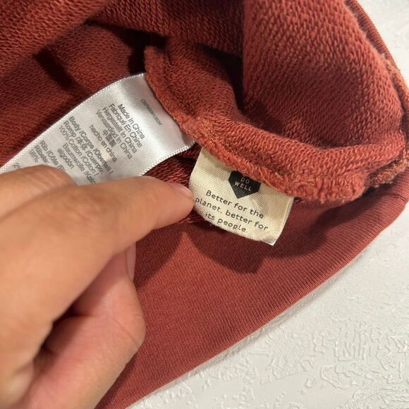 Madewell MWL Pullover Sweatshirt Rust Red Slouchy Raglan Sleeve Top Size M - Picture 6 of 14